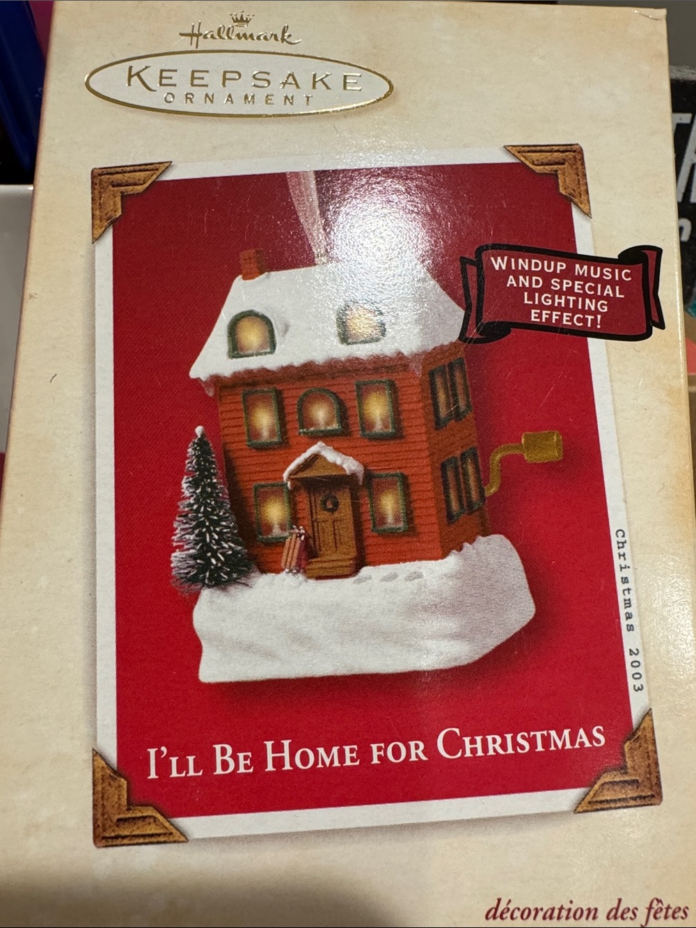 Hallmark Wind Up Music Box Red House Ornament